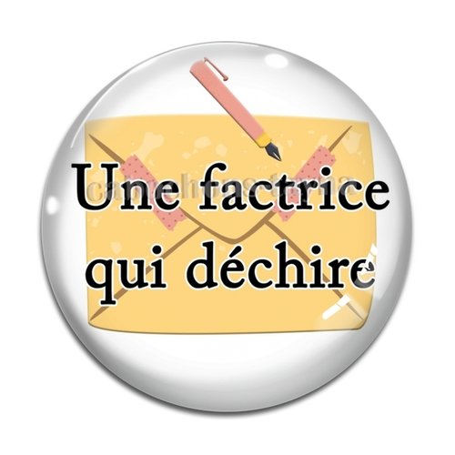 Cabochon un factrice qui déchire, cabochon résine, verre rond différente taille