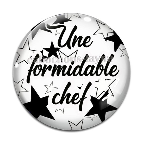 Cabochon chef formidable, cabochon résine, verre rond différente taille