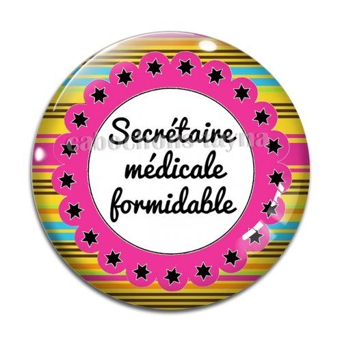 Cabochon secrétaire médicale formidable, cabochon résine, verre rond différente taille