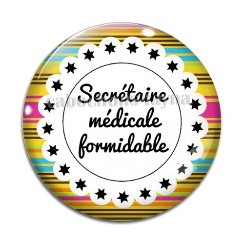 Cabochon secrétaire médicale formidable, cabochon résine, verre rond différente taille