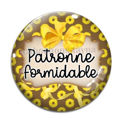 Cabochon patronne formidable, cabochon résine, verre rond différente taille