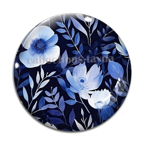 Cabochon fleur, cabochon résine, verre rond différente taille
