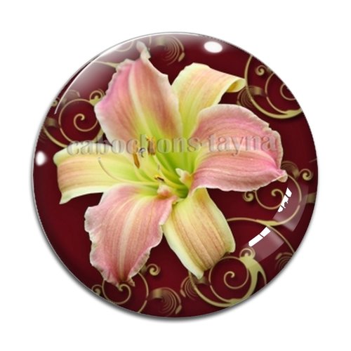 Cabochon lys, cabochon résine, verre rond différente taille