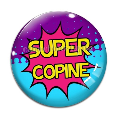 Cabochon super copine, cabochon résine, verre rond différente taille