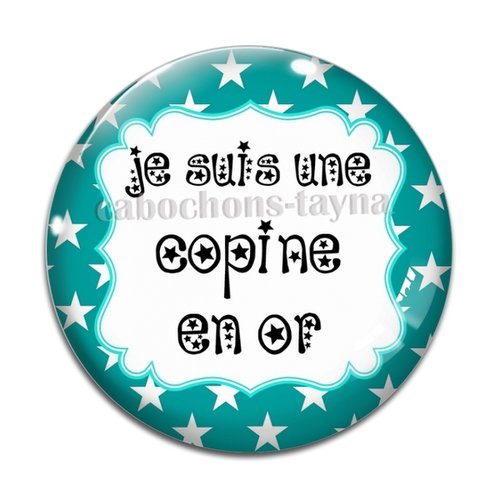 Cabochon copine en or, cabochon résine, verre rond différente taille