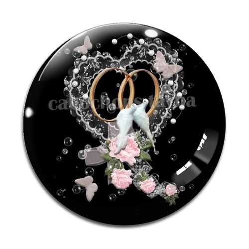 Cabochon mariage, cabochon résine, verre rond différente taille
