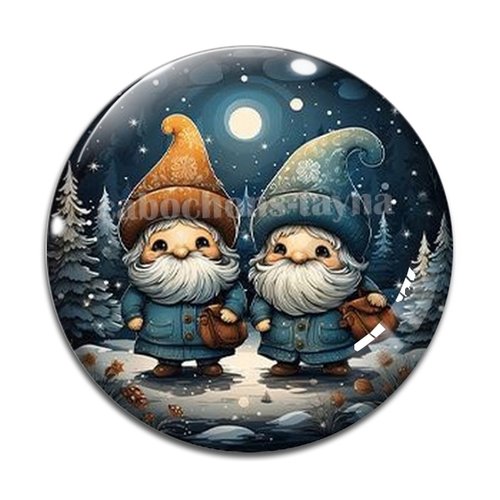 Cabochon père noël, cabochon résine, verre rond différente taille