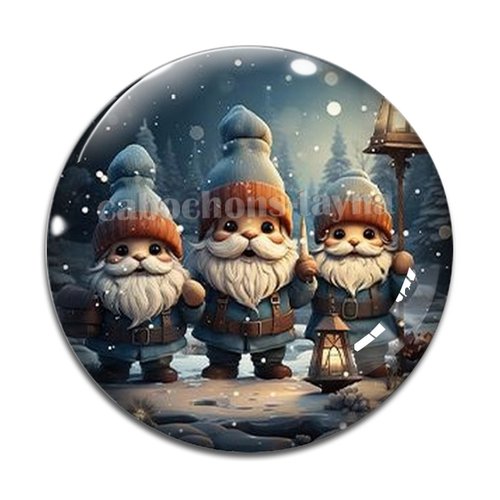Cabochon père noël, cabochon résine, verre rond différente taille