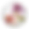 Cabochon fleur exotique, en résine ou en verre différente taille