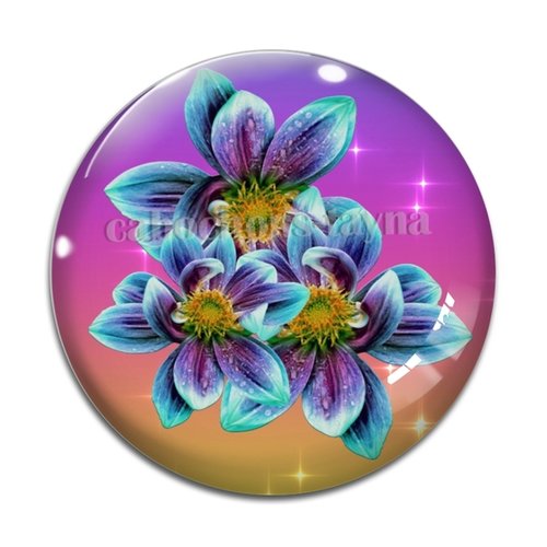 Cabochon fleur, en résine ou en verre différente taille