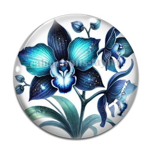 Cabochon fleur exotique, en résine ou en verre différente taille