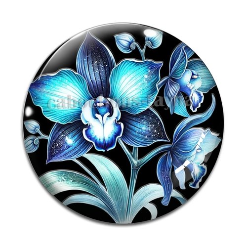 Cabochon fleur exotique, en résine ou en verre différente taille