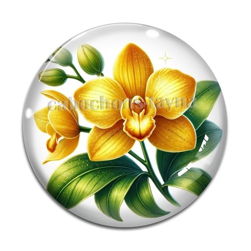Cabochon fleur exotique, en résine ou en verre différente taille