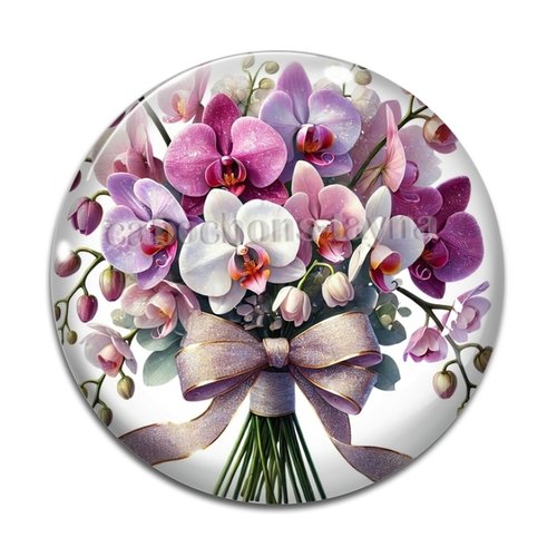 Cabochon fleur exotique, en résine ou en verre différente taille
