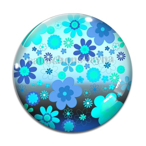 Cabochon fleur, en résine ou en verre différente taille