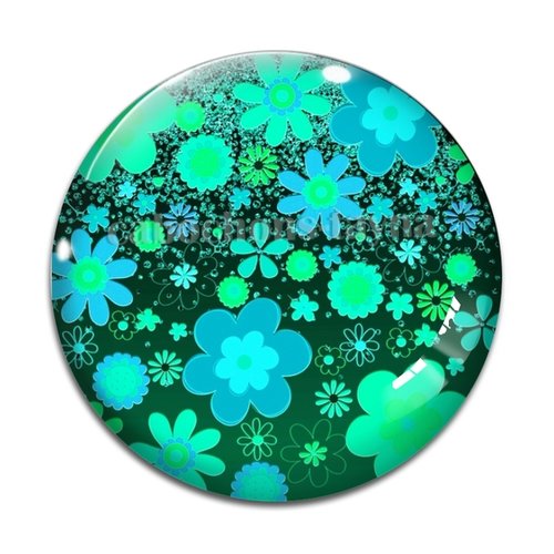 Cabochon fleur, en résine ou en verre différente taille