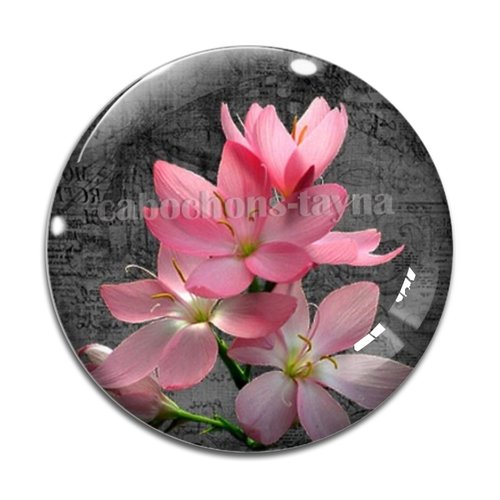 Cabochon fleur, en résine ou en verre différente taille