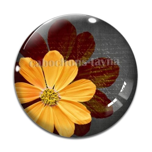 Cabochon fleur, en résine ou en verre différente taille