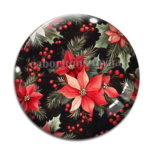 Cabochon fleur de noël, en résine ou en verre différente taille