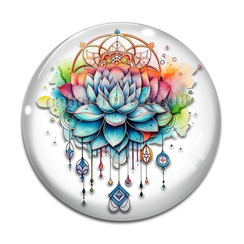 Cabochon fleur lotus, en résine ou en verre différente taille