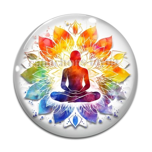 Cabochon méditation, en résine ou en verre différente taille