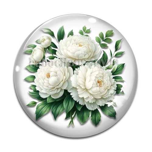 Cabochon fleur la rose, en résine ou en verre différente taille