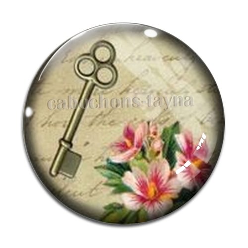 Cabochon fleur, en résine ou en verre différente taille