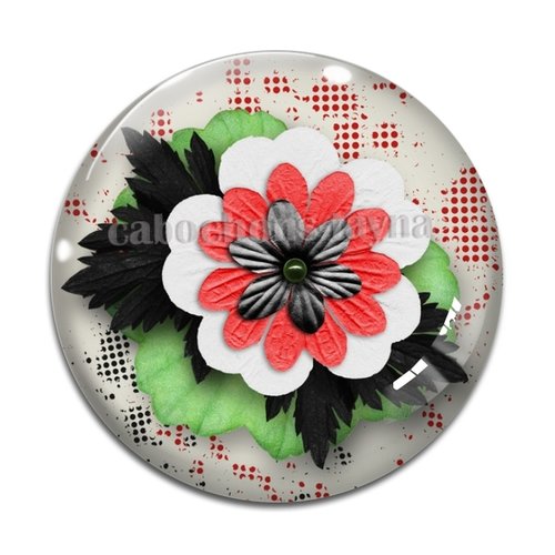 Cabochon fleur, en résine ou en verre différente taille