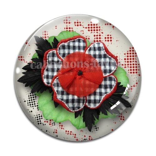 Cabochon fleur, en résine ou en verre différente taille