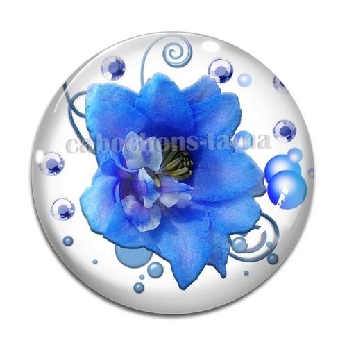 Cabochon fleur, en résine ou en verre différente taille