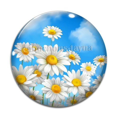 Cabochon fleur, en résine ou en verre différente taille