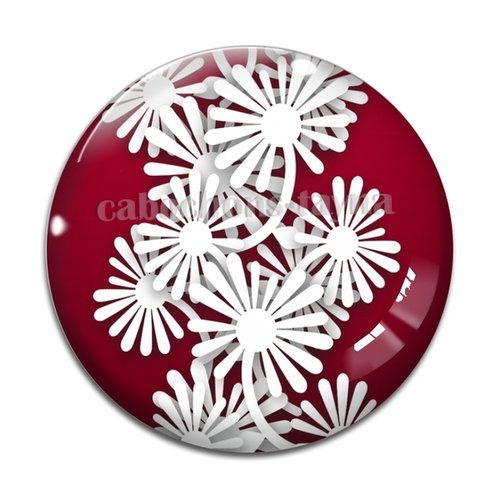 Cabochon fleur, en résine ou en verre différente taille