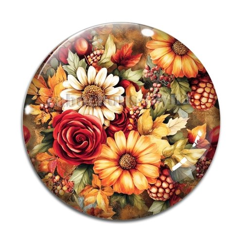 Cabochon fleur, en résine ou en verre différente taille