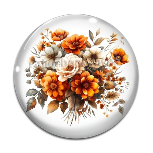 Cabochon fleur, en résine ou en verre différente taille