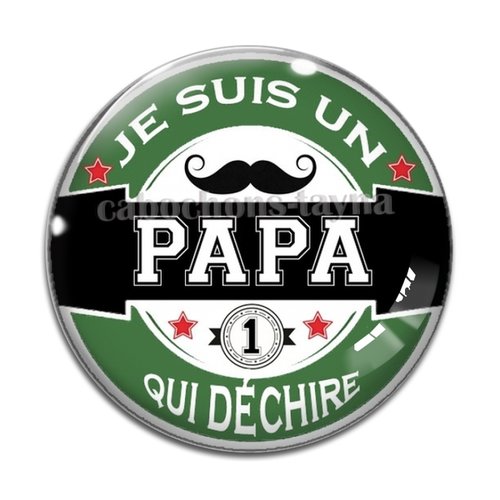 Cabochon je suis un papa qui déchire, en résine ou en verre différente taille