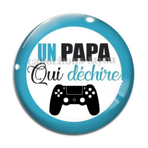 Cabochon papa qui déchire, en résine ou en verre différente taille