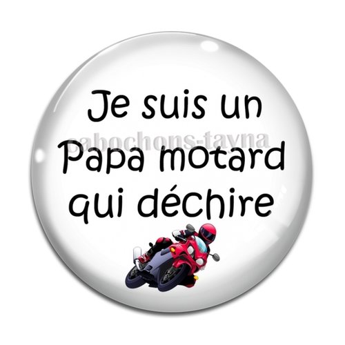 Cabochon papa motard, en résine ou en verre différente taille