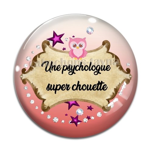 Cabochon une psychologue chouette, résine ou verre différente taille