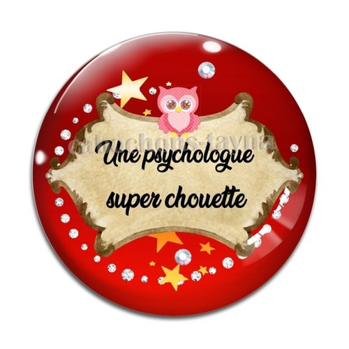 Cabochon une psychologue chouette, résine ou verre différente taille