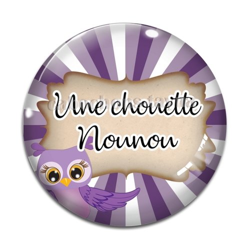 Cabochon chouette nounou, résine ou verre différente taille