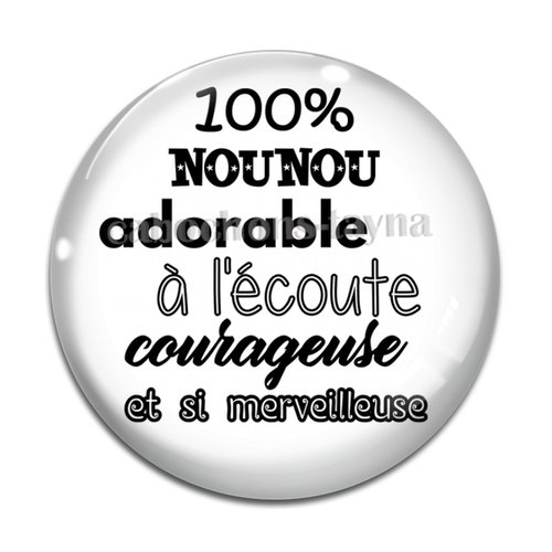 Cabochon nounou adorable, résine ou verre différente taille