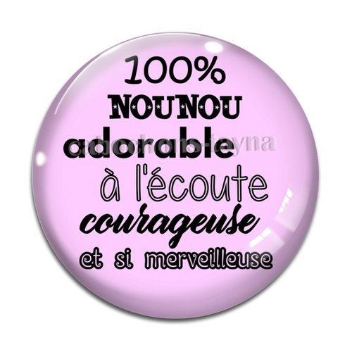 Cabochon nounou adorable, résine ou verre différente taille