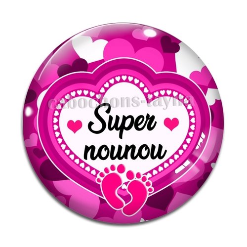 Cabochon super nounou, en résine ou en verre différente taille