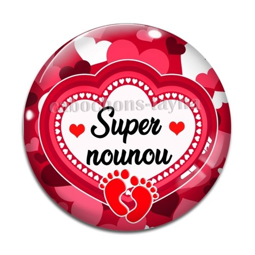 Cabochon super nounou, en résine ou en verre différente taille