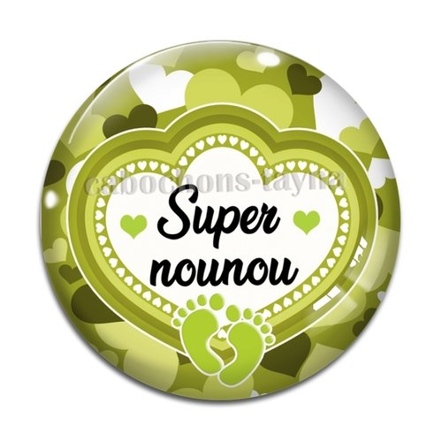 Cabochon super nounou, en résine ou en verre différente taille