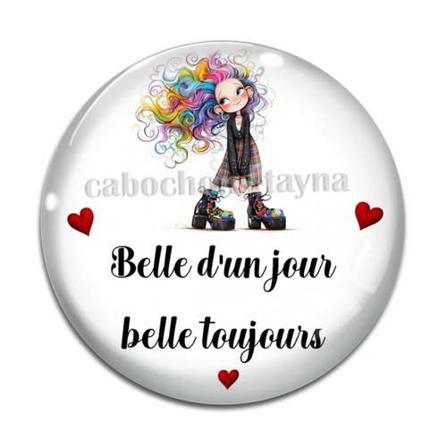 Cabochon belle d'un jour belle toujours, en résine ou en verre différente taille
