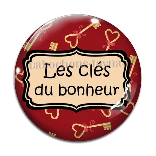Cabochon les clés du bonheur, en résine ou en verre différente taille