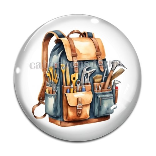 Cabochon sac d'outils, cabochon résine, verre rond différente taille