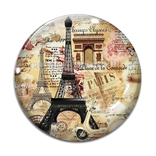 Cabochon paris, cabochon résine, verre rond différente taille