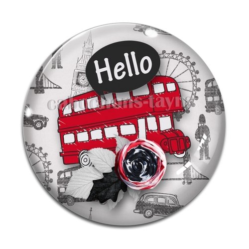 Cabochon londres, london, cabochon résine, verre rond différente taille